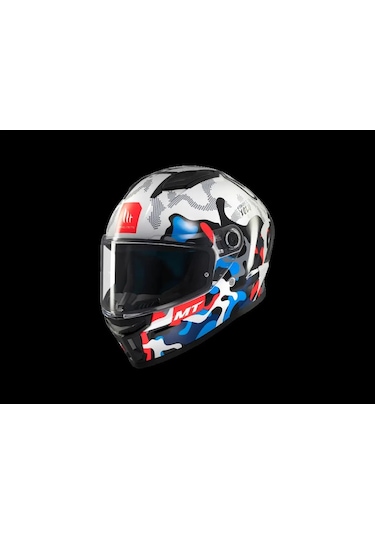 Mt Helmets Mt Stınger Yozu A7 Motosiklet Kaskı Mavi Beyaz