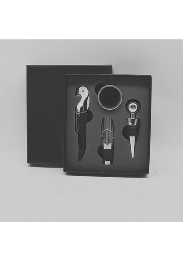 Sunshine011 Kırmızı Hipokamp Çakı 4lü Set Vakum Tıpa Şişe Açacağı Alüminyum Folyo Kesici