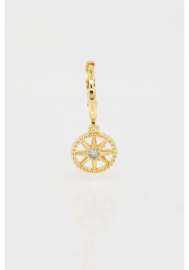 Kadın Kendi Tarzını Oluştur Zirkon Taşlı Kuzey Yıldızı Figürlü 1 Adet Küpe-3352 Altın