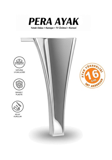 Pera 16 Cm Krom Mobilya Koltuk Yatak Odası Tv Ünitesi Dolap Konsol Ve Sehpa Ayağı Krom