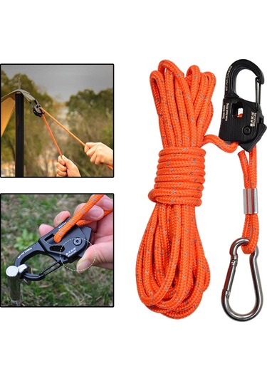 Suntek 4mm Çadır Adam Halat Taşınabilir Kılavuz Turuncu Turuncu