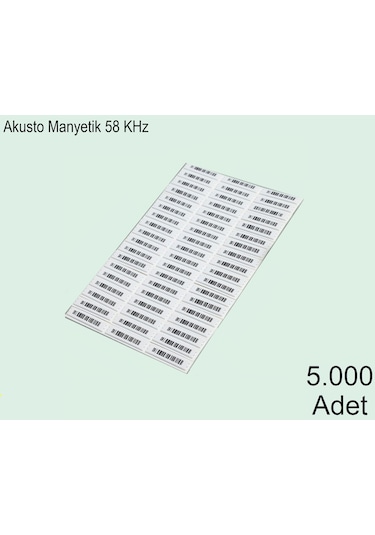 Akusto Manyetik Dr Barkodlu Alarm Etiketi 1 Koli: 5000 Adet