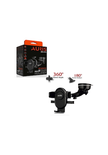 Auris H115 Boy Ayarlı Vantuzlu Araç İçi Telefon Tutucu Siyah