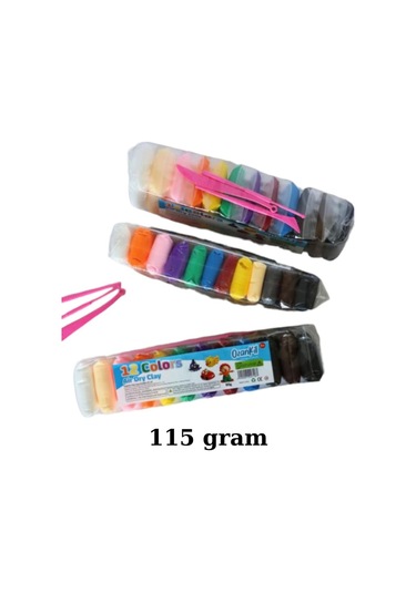 Kil Oyun Hamuru Zıplayan Karışık Renkli 12 Adet 115 Gr Hava İle Kuruyan Air Dry Clay Modelleme Kili