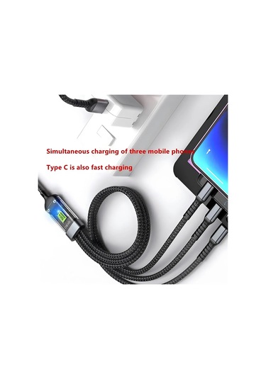 100w Hızlı Şarj Kablosu Çoklu Şarj Kablosu Naylon Örgülü Çoklu