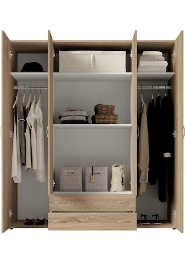 Ahter Giyinme Dolabı - Çok Amaçlı Dolap - Gardırop 160 Cm-4 Kapaklı-2 Çekmeceli