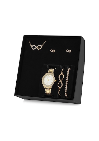 Forentina Kalpli Kolye Küpe Bileklik Saat Öğretmenler Günü Hediye Set Ps3210 Çok Renkli