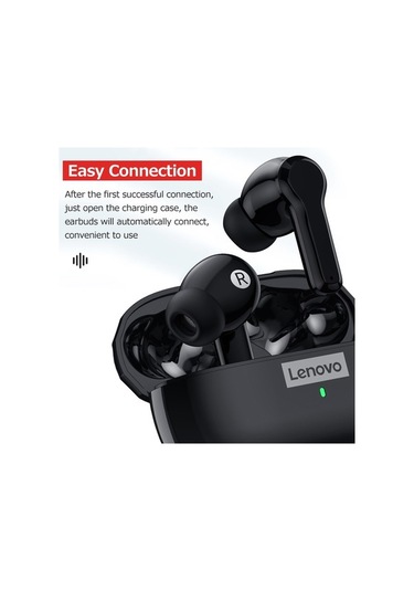 Novahub Lenovo Lp1s Kablosuz Kulaklık - Spor Kulaklık, Hafif & Konforlu, 10mm Hoparlör, 40mah Pil, 10m Menzil, Siyah