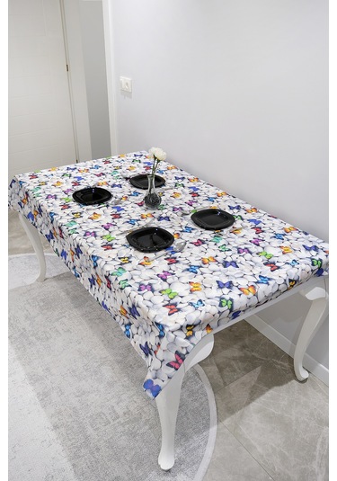 Sufre Sıvı Geçirmez Masa Örtüsü Sofra Bezi Sofra Örtüsü Piknik Örtüsü Kelebekli