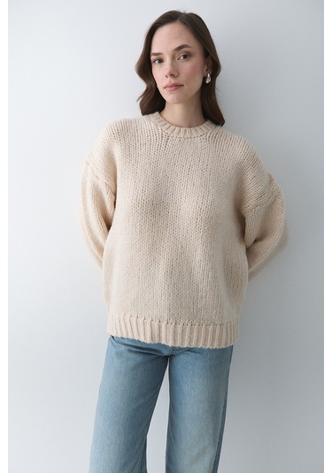 Vanilya Uzun Kollu Relax Kazak - 251091 Vanilya