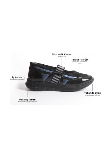 Büyük Numara Bayan Günlük Spor Babet Ayakkabı Siyah