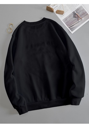 Coke Serisi Letter Embroidery Thermal Lined Pullover-trzksw2089 Bebek Mavisi