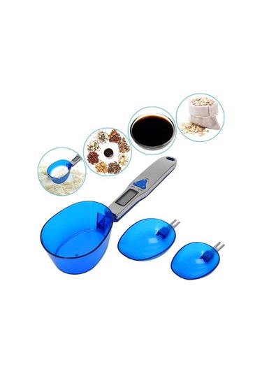Dancemonkey Yüksek Hassasiyetli Lcd Ekran Dijital Ölçüm Kaşığı 500gr-0.1gr, Küçük Boyutlu Tasarım Gri - Mavi