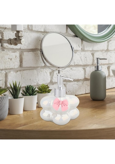 Suntek Duş Şampuanı Beyaz Için Seramik El Sabunu Dispenseri Beyaz