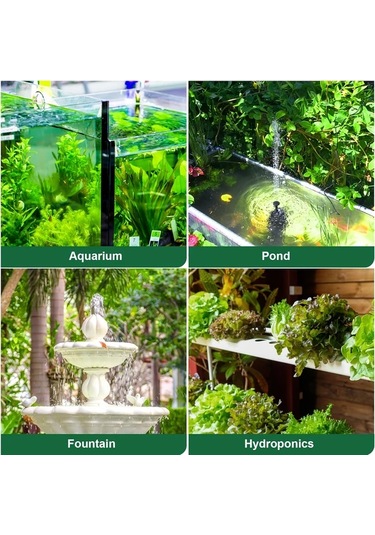 Chuangyinshop Green 30w 550gph Dalgıç Pompa: Balık Tankı Akvaryum Havuz İçin 5ft Hortum Ve 3 Nozul İle Ayarlanabilir Sessiz