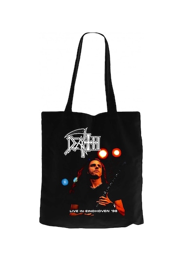 Death Live in Cottbus 98 Siyah Kanvas Bez Çanta Siyah