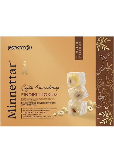 Şekeroğlu Minnettar Fındıklı Çifte Kavrulmuş Lokum 300 G