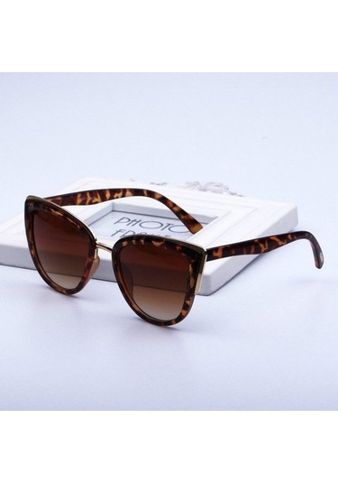 Moda Kedi Gözü Vintage Degrade Güneş Gözlüğü Uv400 Siyah Siyah