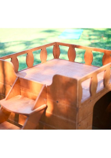 Mandu Ahşap Dublex Köpek Kulübesi Teraslı