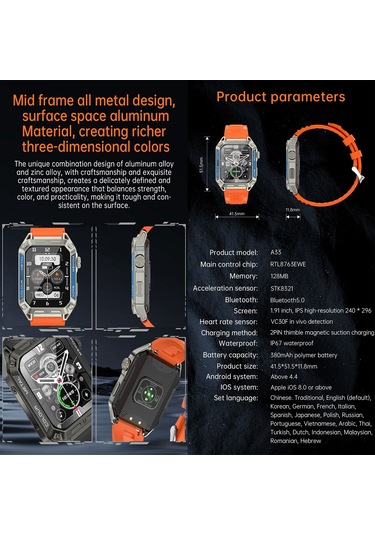 Neevoyu A33  1.91" Akıllı Saat (İthalatçı Garantili)