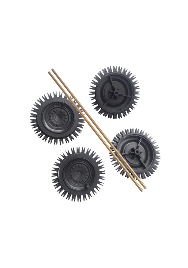 Ece 4 Adet 50 MM Robot Araba için Tırtıklı Tekerlek Miller Dahil