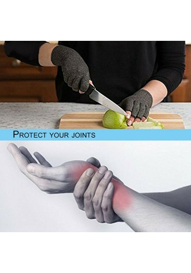 Wezone Artrit Ağrısını Azaltan Pamuklu Yarım Parmak Baskı Eldivenleri - Rahat Ve Esnek Tasarım