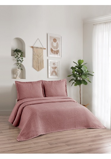 Lena 3 Parça Çift Kişilik Pike Takımı Kiremit 230 X 240 Cm Kırmızı