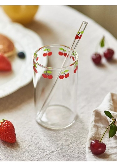 Roomi Borosilikat Camdan Yapılmış 300 Ml Bardak Pipetli, Uzun 245043239 Beyaz