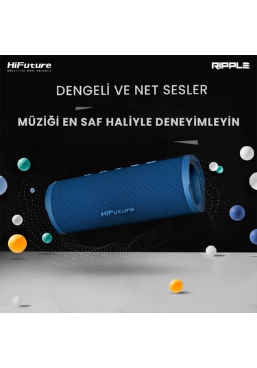 HiFuture Ripple BT5.3 IPX7 30W TWS Su Geçirmez Stereo Hoparlör Mavi