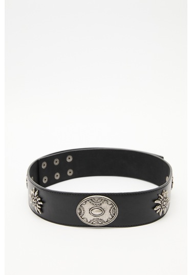 Desen Tokalı Korse Kemer Siyah Ss25kmr00006-01 Siyah