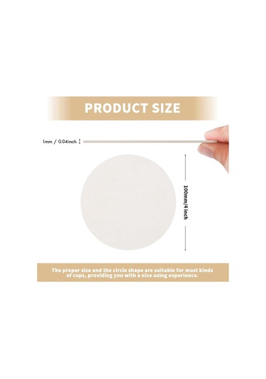 Xurunkeji 200 Adet Kalınlaştırılmış Kağıt Bardak Altlıkları, 4 İnç Tek Kullanımlık Yuvarlak Beyaz Karton Bardak Altlıkları Düğünler Catering Barlar Dıy El Sanatları İçin Beyaz