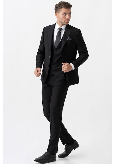 White Stone Terni Ty2001 Slim Fit Yelekli 6 Drop Düz Takım Elbise Siyah - 58 Siyah White Stone Terni Ty2001 Slim Fit Yelekli 6 Drop Düz Takım Elbise Siyah - 58 Siyah
