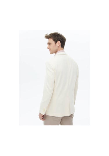 Kip Ekru Düz Modern Fit Örme Ceket Çok Renkli