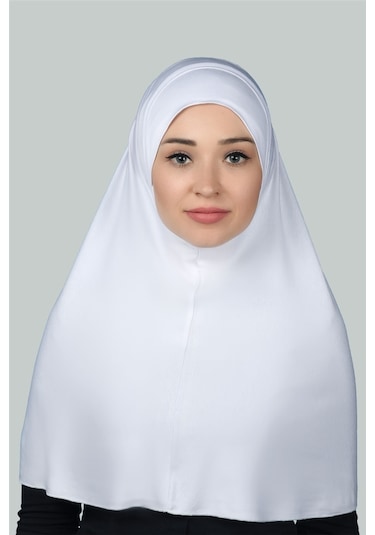 Hazır Türban Pratik Eşarp Tesettür Hijab - Namaz Örtüsü Xl Beyaz