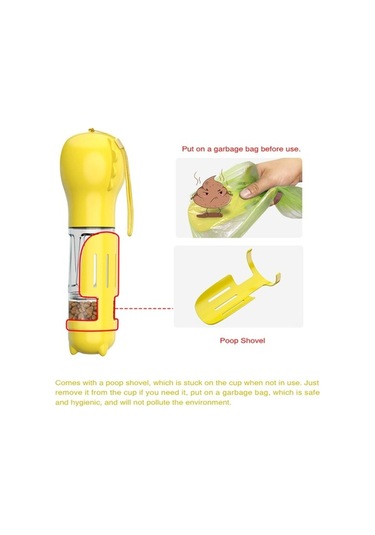 Pazly Çok İşlevli Köpek Seyahat Su Bardağı, 300ml, Abs+pc, Mavi, Yeşil, Pembe, Sarı Köpek Maması Evcil Hayvan Su Dağıtıcısı, Besleyici Kürek Tabure