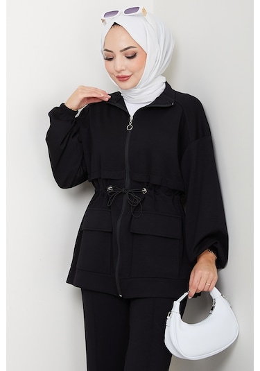 Kapak Cepli Oysho İkili Takım 1652 - Siyah Siyah