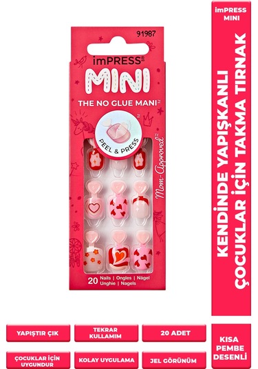 İmpress Mini Kendinden Yapışkanlı Çocuk Takma Tırnağı Renkli