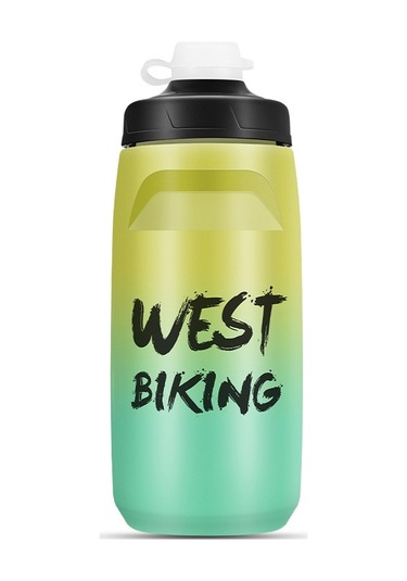 Batı Bisiklet 620ml Bisiklet Su Şişesi Taşınabilir Açık Bisiklet Su Bardağı, Renk: Sarı Yeşil Degrade Diğer