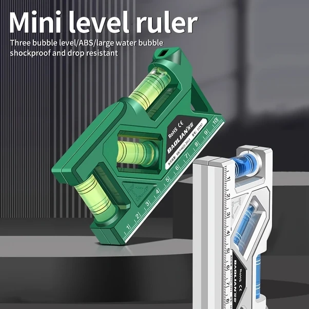 Willowhaven Yeşil 105mm Manyetik Terazi, Yüksek Hassasiyetli 3 Kabarcık Göstergeli, Darbe Dayanımlı Abs Ölçüm Aleti