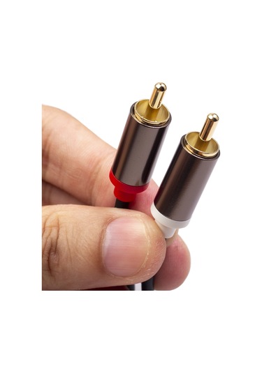 3660b 2 X Rca - 2 X Rca Altın Kaplama Ses Kablosu, Kablo Uzunluğu: 1m Siyah