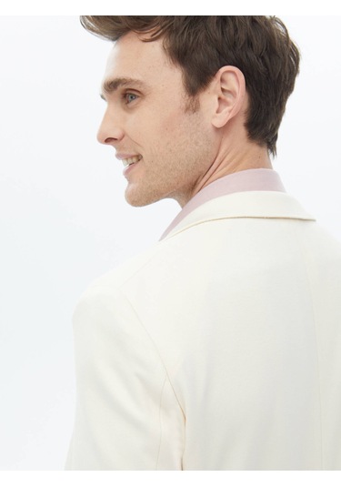 Kip Ekru Düz Modern Fit Örme Ceket Çok Renkli