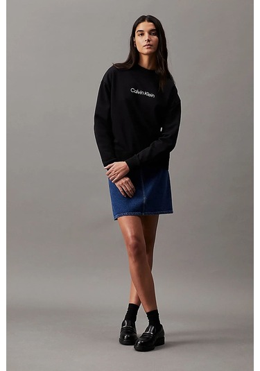 Kadın Ck Hero Logo Sweatshirt - Siyah Black
