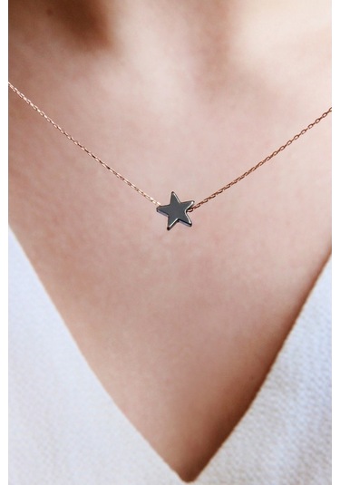 Argentum Concept - Gümüş Zincirli Hematit Yıldız Kolye - N151701