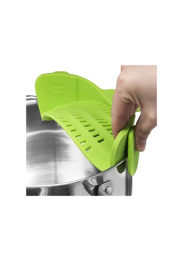 Sunup Sn-20522 Klipsli Silikon Geçmeli Tencere Makarna Noodle Süzgeci Çok Amaçlı Silikon Süzgeç Bulaşık Makinesinde Yıkanabilir Kokusuz