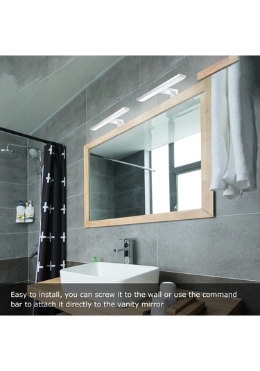 Geeksen Banyo Ip44 Su Geçirmez Led Ayna Lambası 7w 110-240v 40cm Krom Alüminyum Modern Duvar Aydınlatması Gümüş