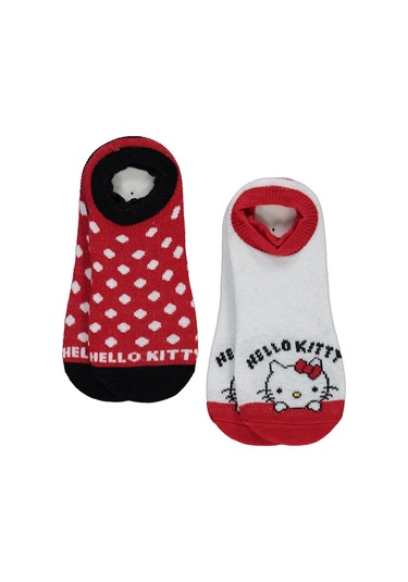 Hello Kitty Kız Çocuk 2'li Babet Çorap 2-12 Yaş Kımızı Kımızı