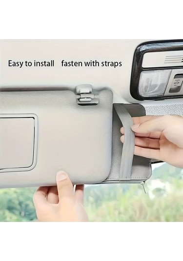 Topnotch Kırmızı Araç Güneşlik Kartlığı, Kimlik Ve Fişler İçin Pratik Çok Bölmeli Dosya Çantası