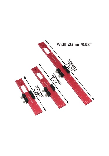 Reedark Hafif Ve Dayanıklı Alüminyum Ahşap Ölçüm Cetveli - Metrik Ve İnç Ölçekli Marangoz Aleti