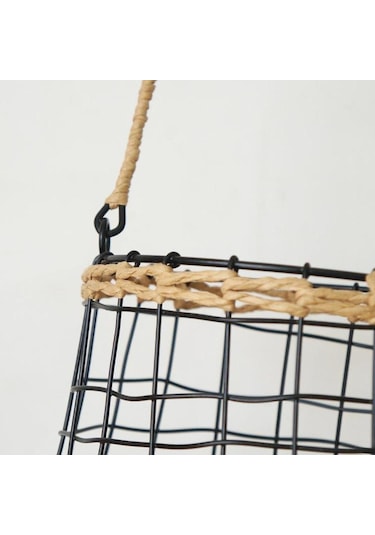 Homyl Avlu İç Ve Dış Mekan Oteli Için Duvara Asılan Sepet Siyah