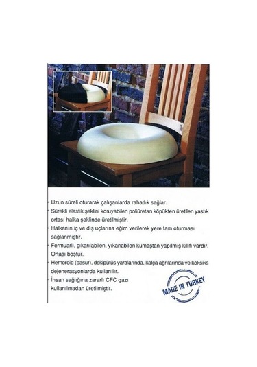 Visco Oturma Simidi Ortopedik Visko Simit Minder Hemoroid 44 CM